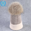 Winter wool knitted hat