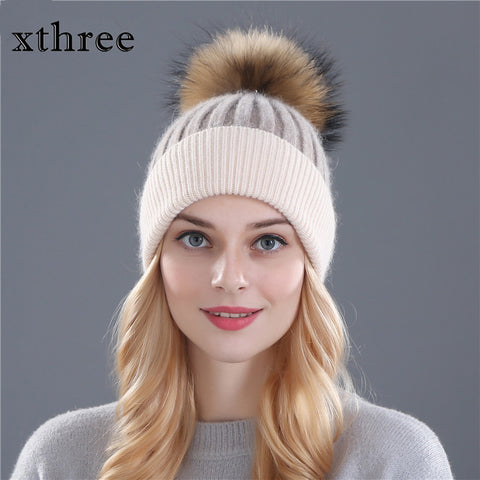 Winter wool knitted hat