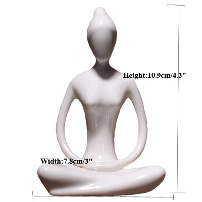 Art Ceramic Yoga Lady Statue